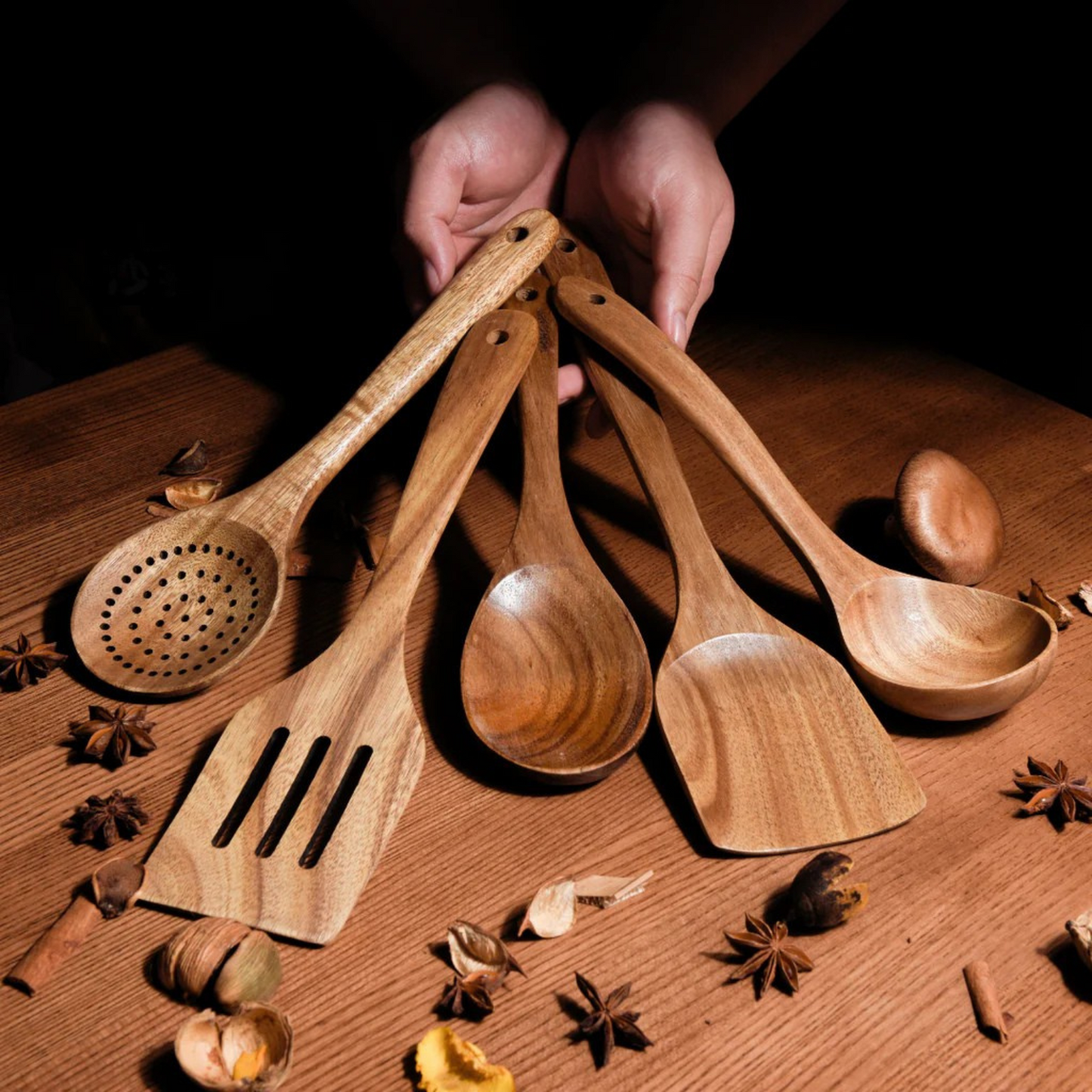 Hälsa Trä Natural Wood Utensil Set
