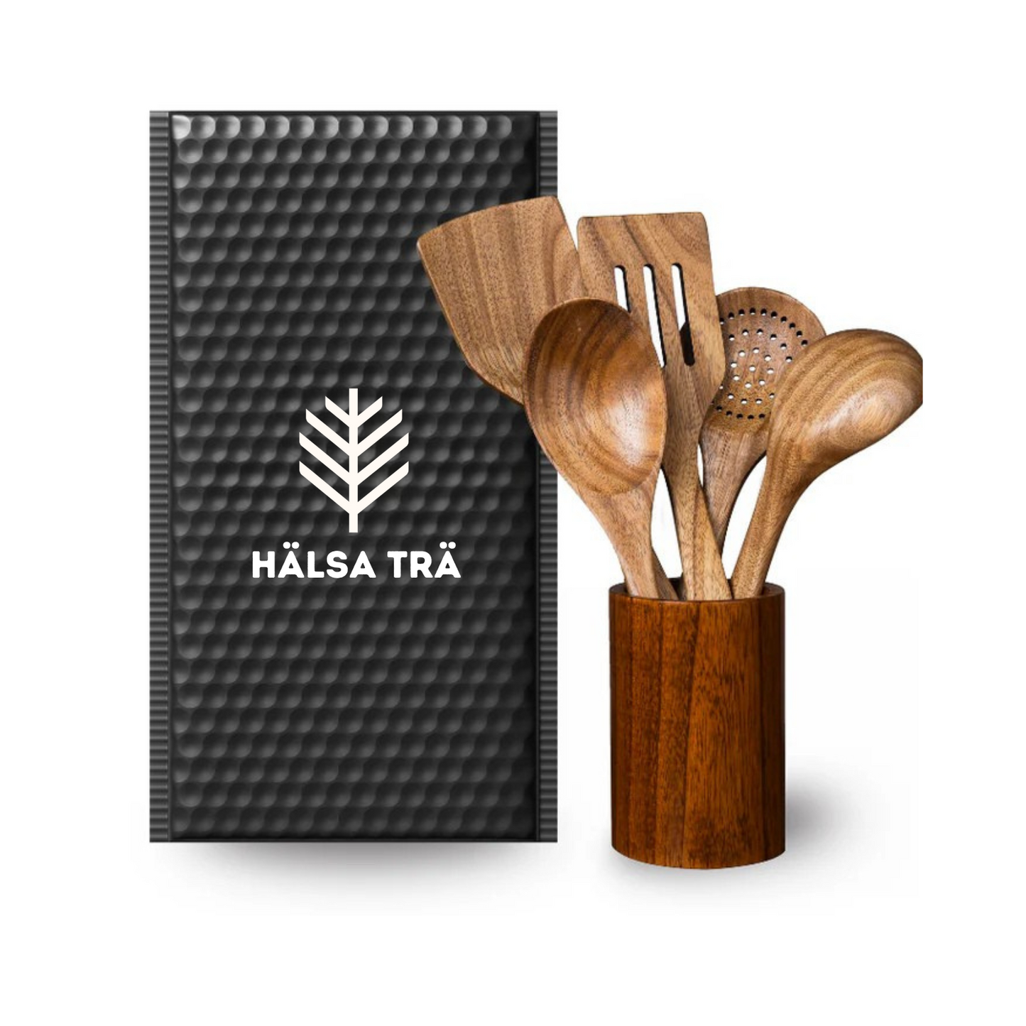 Hälsa Trä Natural Wood Utensil Set