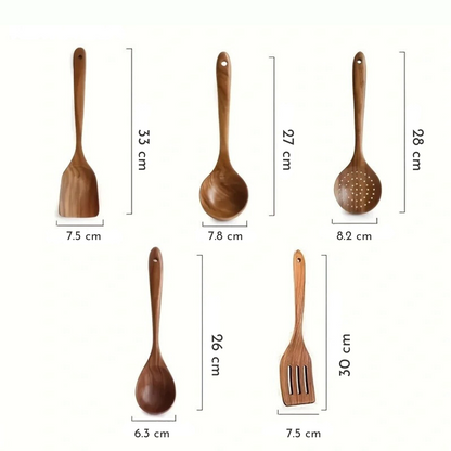 Hälsa Trä Natural Wood Utensil Set
