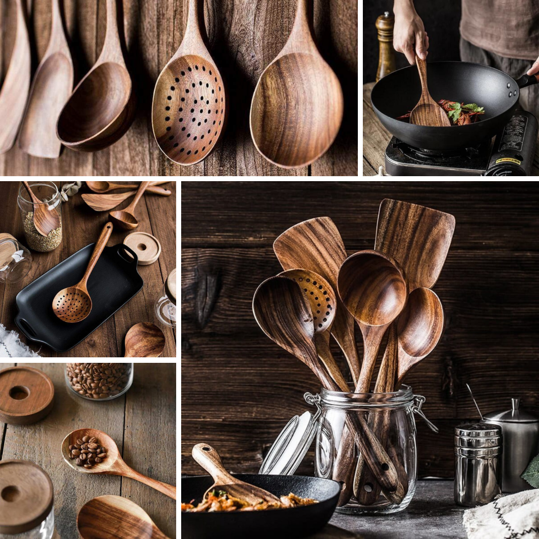 Hälsa Trä Natural Wood Utensil Set