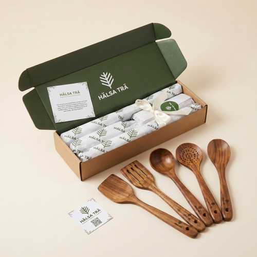 Hälsa Trä Natural Wood Utensil Set