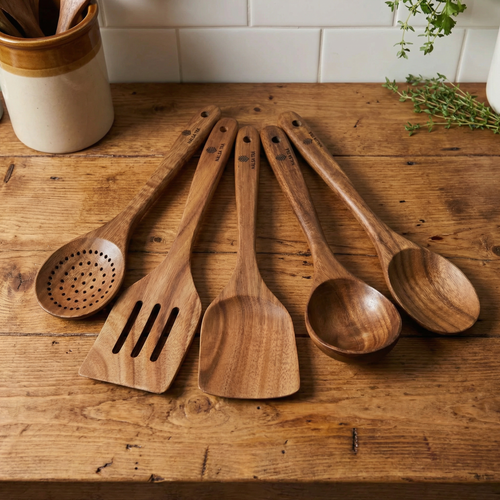 Hälsa Trä Natural Wood Utensil Set