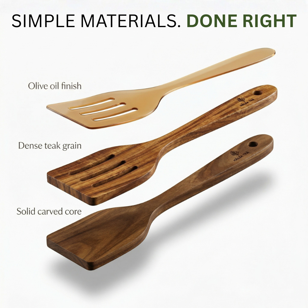 Hälsa Trä Natural Wood Utensil Set