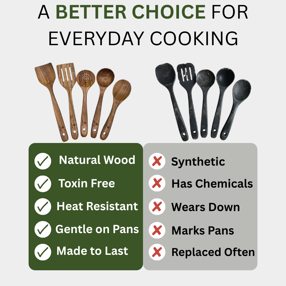 Hälsa Trä Natural Wood Utensil Set