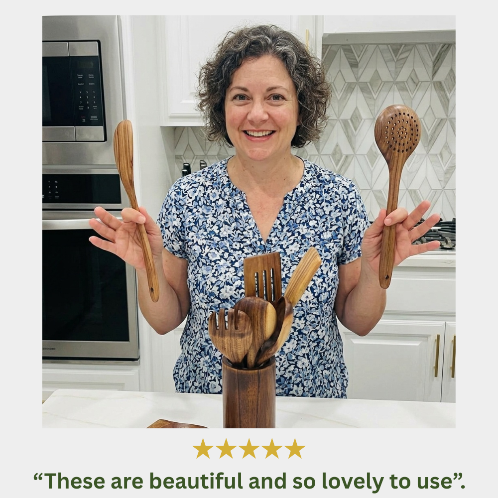 Hälsa Trä Natural Wood Utensil Set